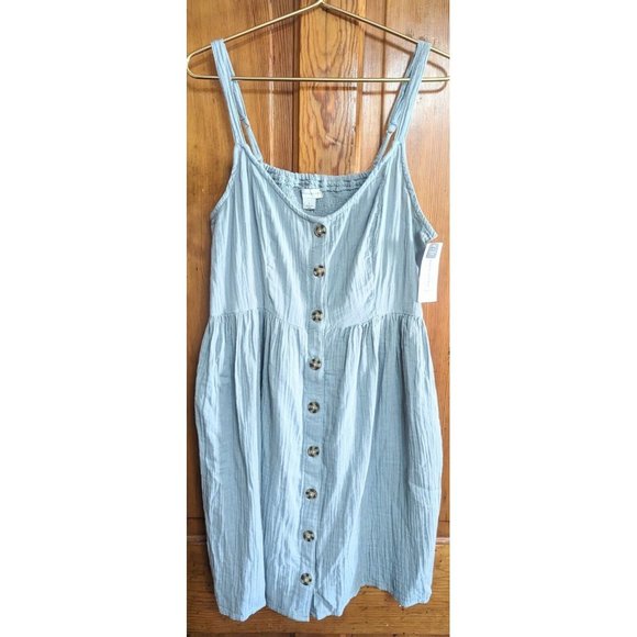 Peyton & Parker Mommy & Me Womens Blue Cotton Spaghetti Strap Dress L NWT - Picture 1 of 7